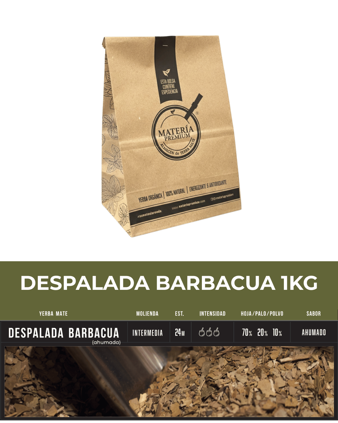 48 Yerba Mate Despalada Barbacúa 1 kg - Imagen 1